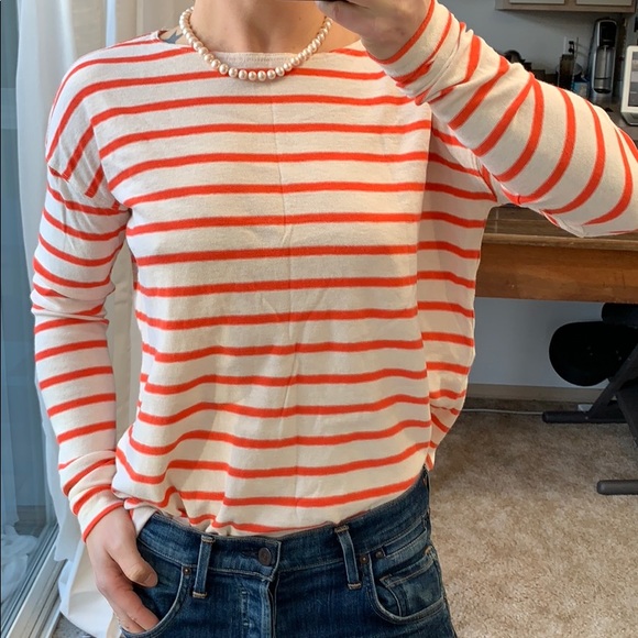 J. Crew Tops - J. Crew Striped Long Sleeve Cotton Tee